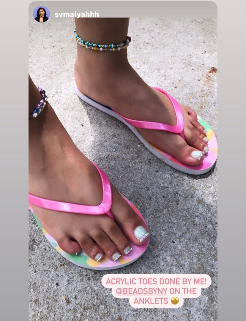 Custom Color Beaded Anklets (PULL ON'S)