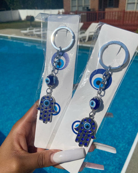 EVIL EYE Silver Keychain