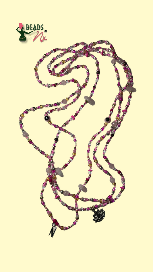 ROSE QUARTZ Waist-Bead Set of 3 (WITH LOBSTER CLASPS)