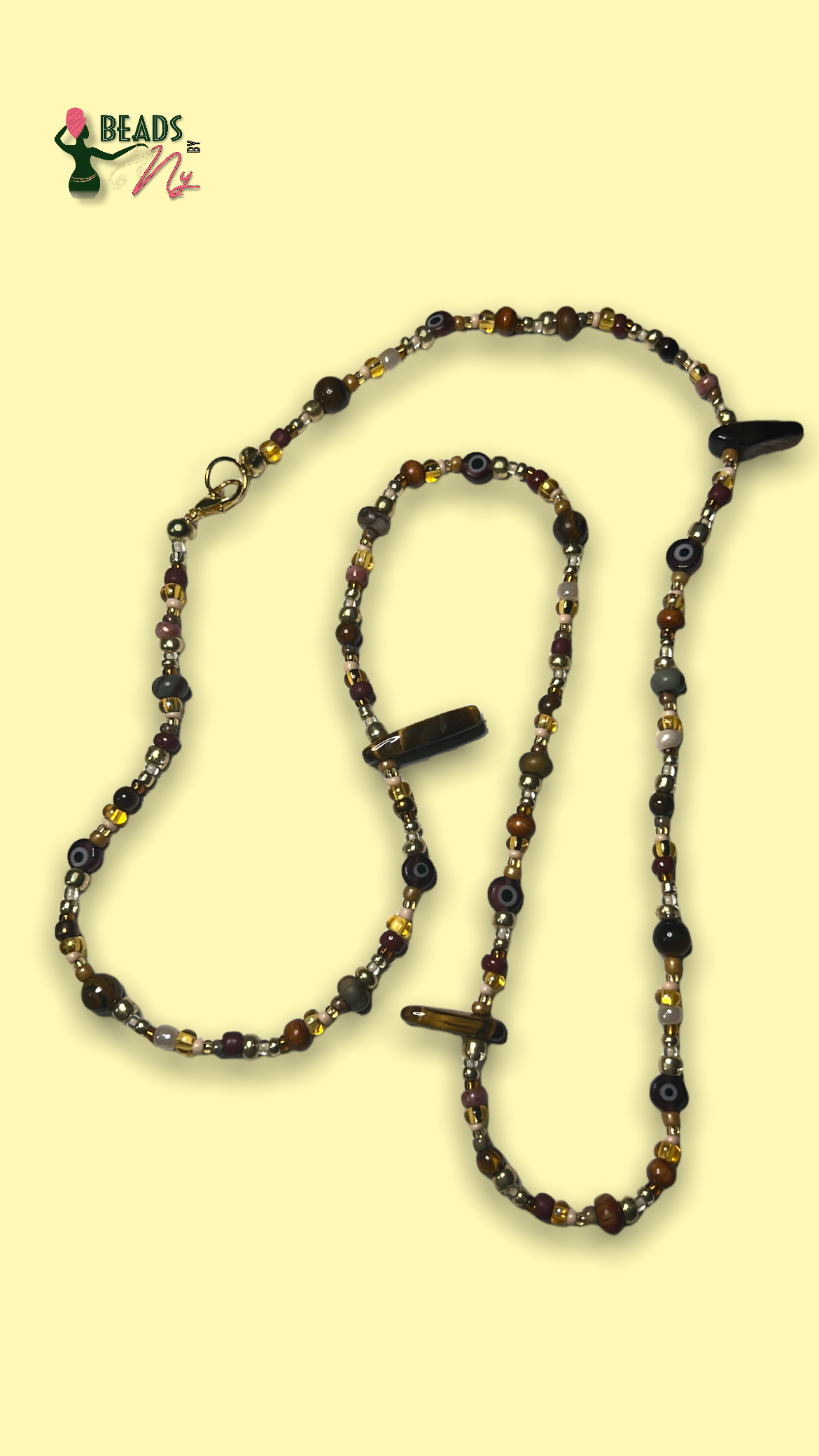 TIGERS EYE SINGULAR Waist-bead (WITH LOBSTER CLASP)